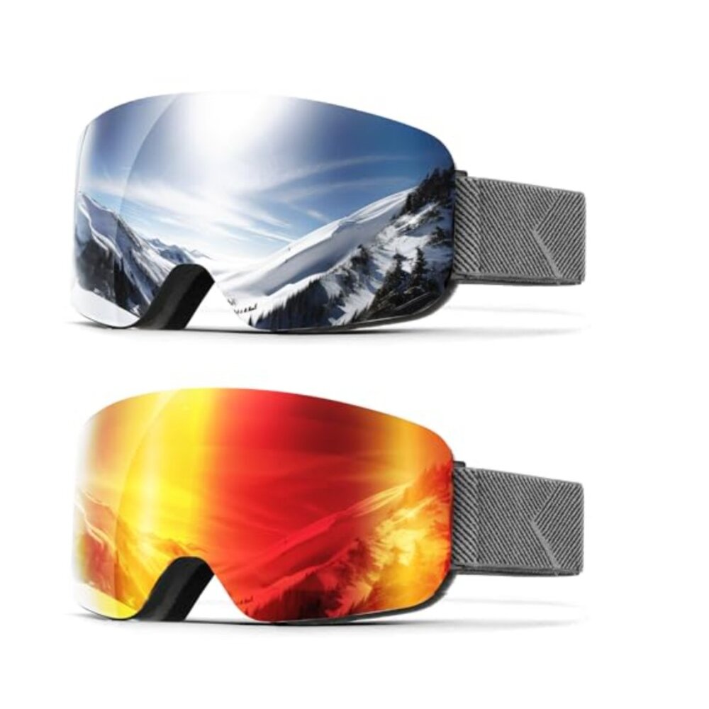 TWO! Ski Snowboard Goggles, Anti-fog 100% UV Protection NWT